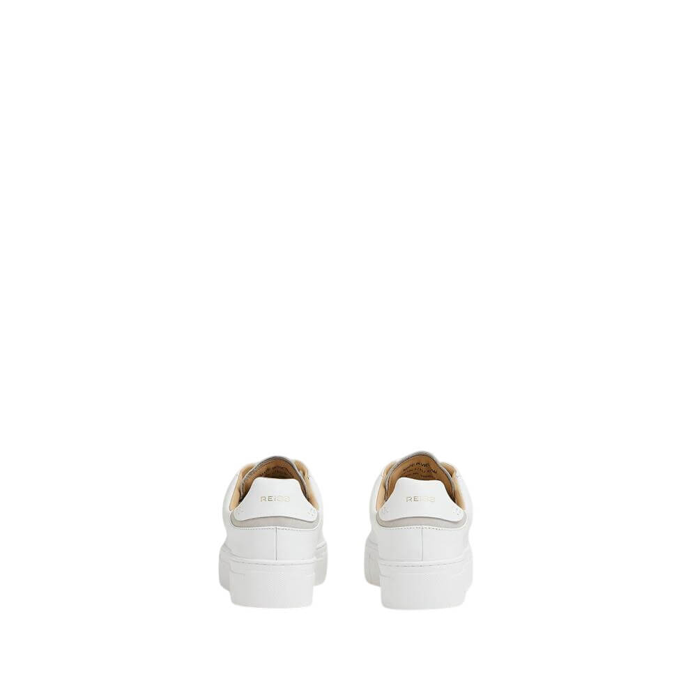 REISS Francesca Leather Low-Top Trainers